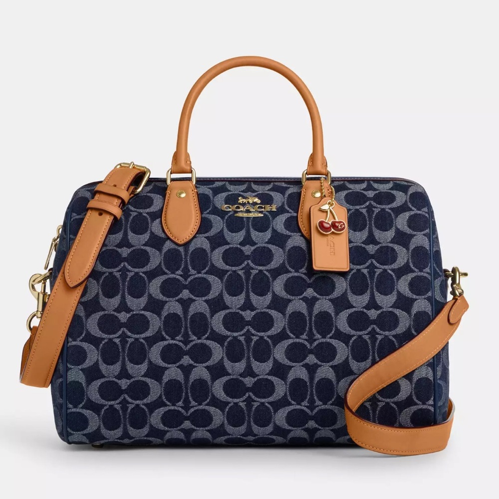 SOLD OUT HTF NWT Coach Denim Rowan Large